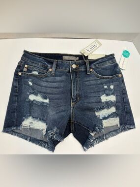 Just USA denim shorts, size large, mid rise distressed, NWT stitch fix item